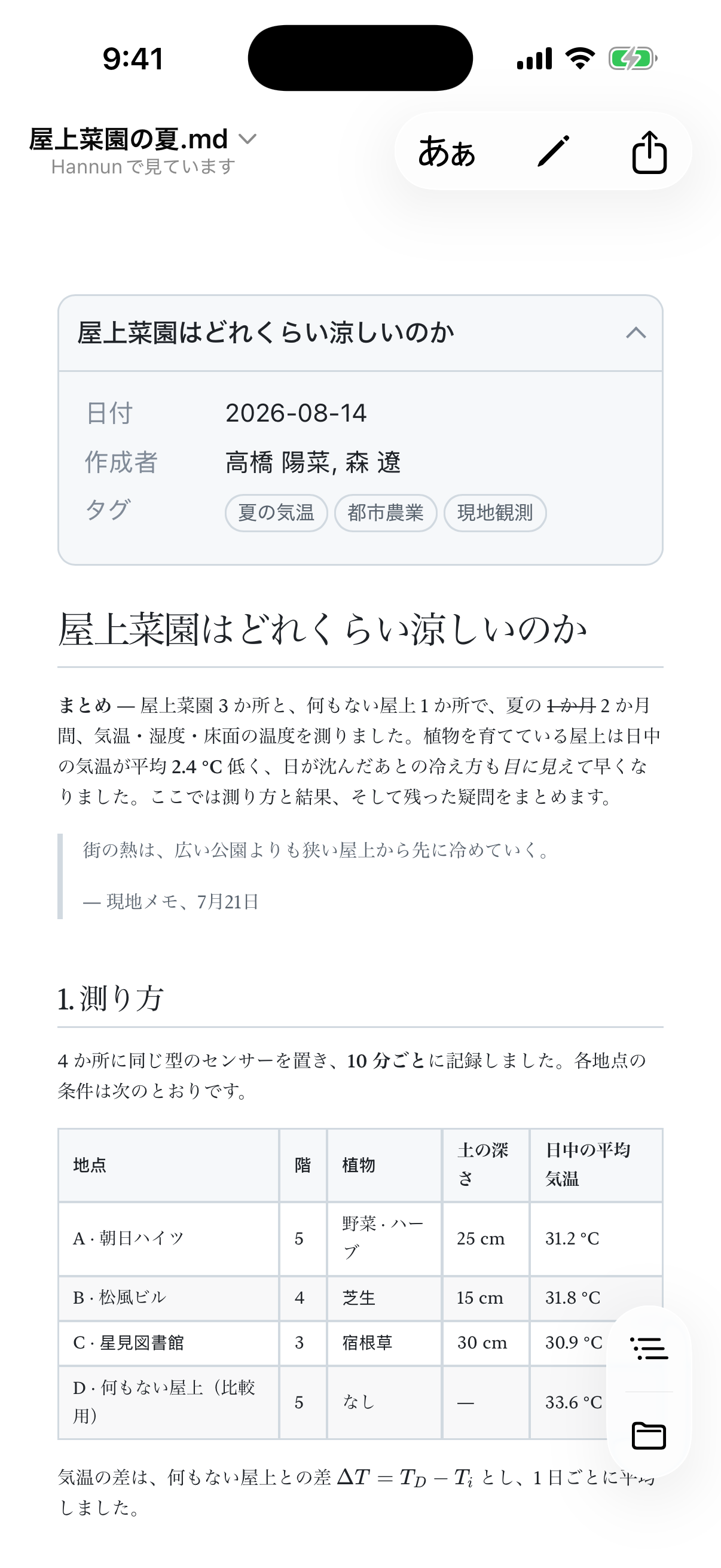 iPhone で開いた Hannun — プレビュー